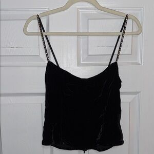 Reformation Black Velvet Camisole
